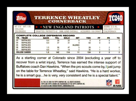 2008 Topps Chrome Refractor Terrence Wheatley 