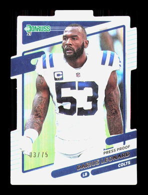 2021 Donruss Press Proof Silver Die Cut Darius Leonard 