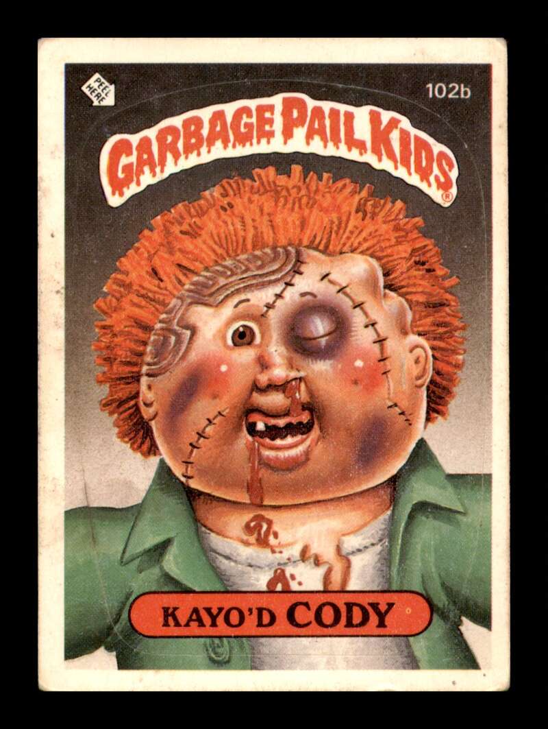 Load image into Gallery viewer, 1986 Topps Garbage Pail Kids Series 3 Kayo&#39;d Cody #102b  Image 1
