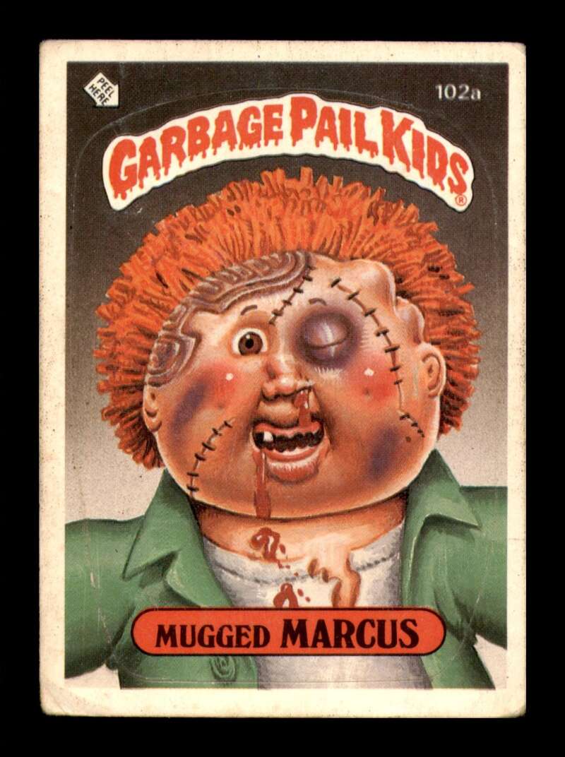 Load image into Gallery viewer, 1986 Topps Garbage Pail Kids Series 3 Mugged Marcus #102a Crease Image 1
