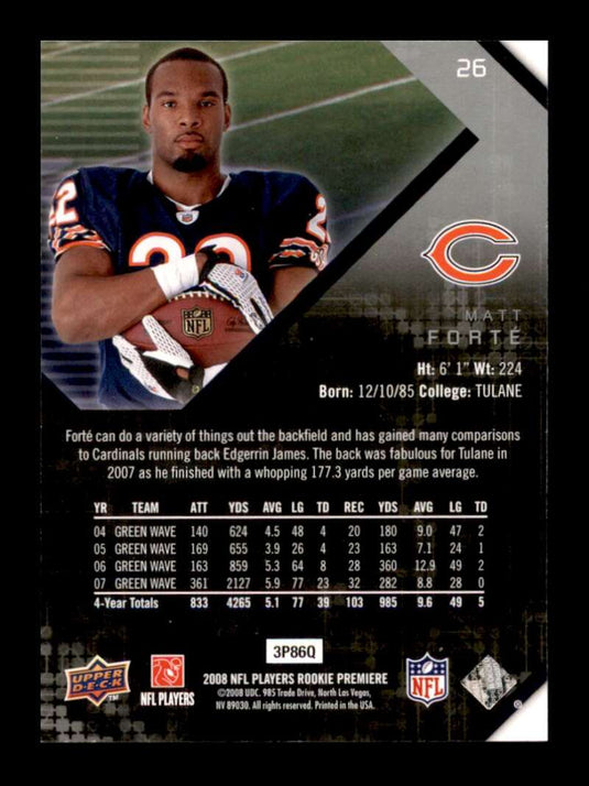 2008 Upper Deck Rookie Premiere Matt Forte