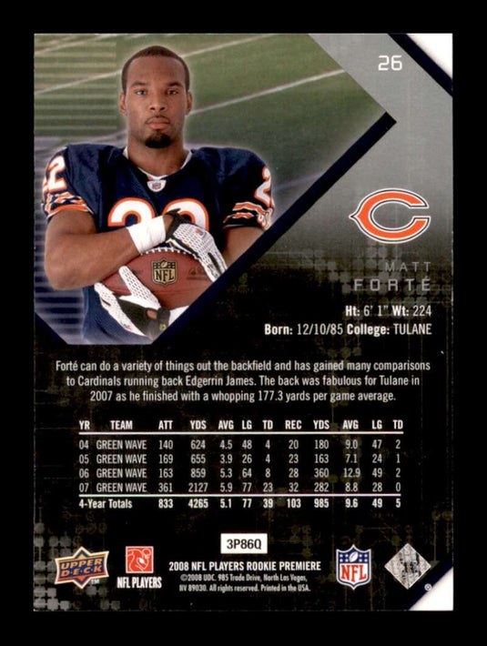 2008 Upper Deck Rookie Premiere Matt Forte