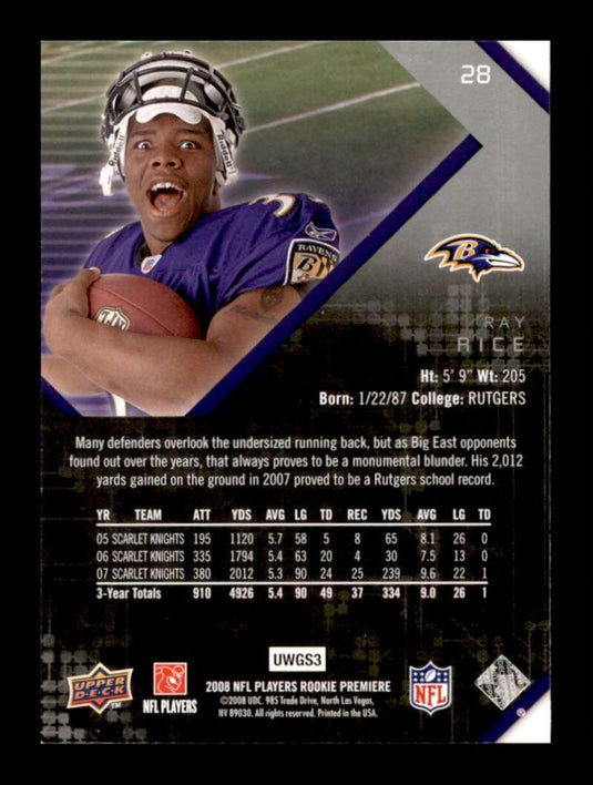 2008 Upper Deck Rookie Premiere Ray Rice 