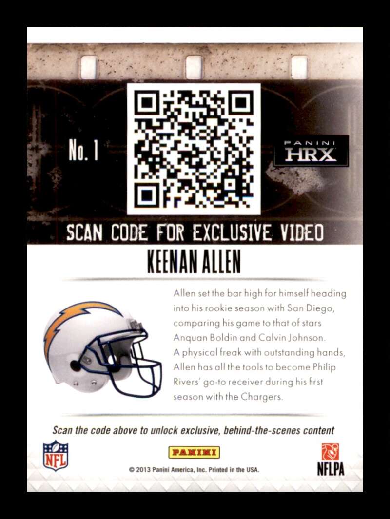 Load image into Gallery viewer, 2013 Panini Prizm HRX Keenan Allen #1 San Diego Chargers Rookie RC Image 2
