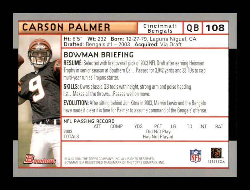 Load image into Gallery viewer, 2004 Bowman Carson Palmer #108 Cincinnati Bengals  Image 2
