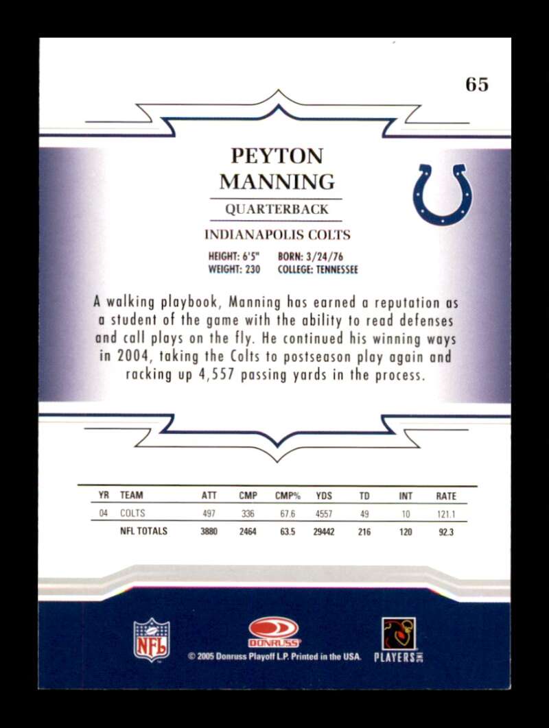 Load image into Gallery viewer, 2005 Donruss Throwback Threads Peyton Manning #65 Indianapolis Colts  Image 2
