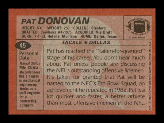 1983 Topps Pat Donovan 