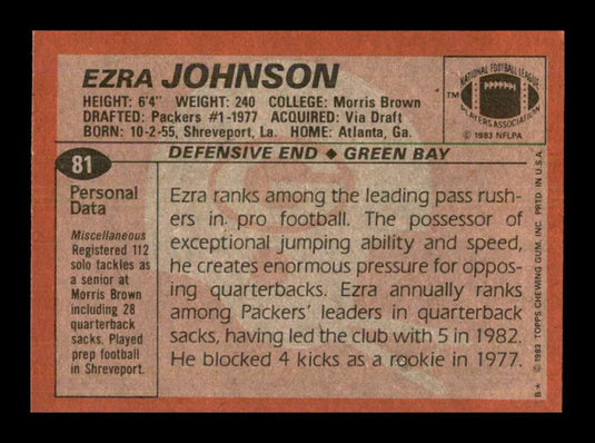 1983 Topps Ezra Johnson 