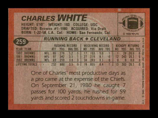 1983 Topps Charles White 