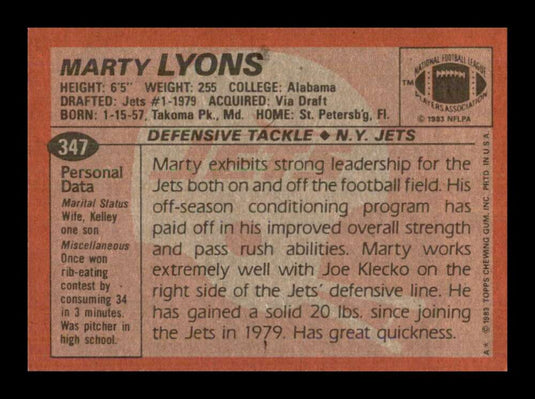 1983 Topps Marty Lyons