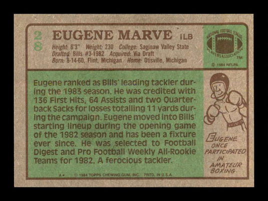 1984 Topps Eugene Marve 