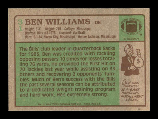 1984 Topps Ben Williams