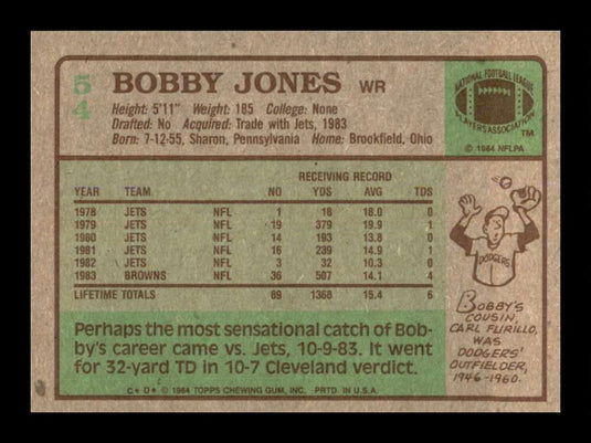 1984 Topps Bobby Jones 