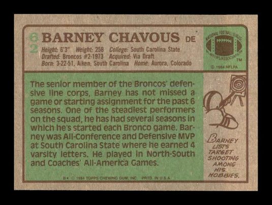 1984 Topps Barney Chavous