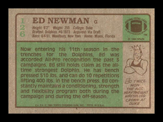 1984 Topps Ed Newman 