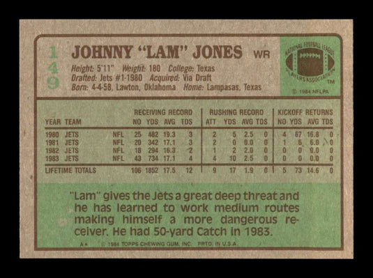 1984 Topps Lam Jones 