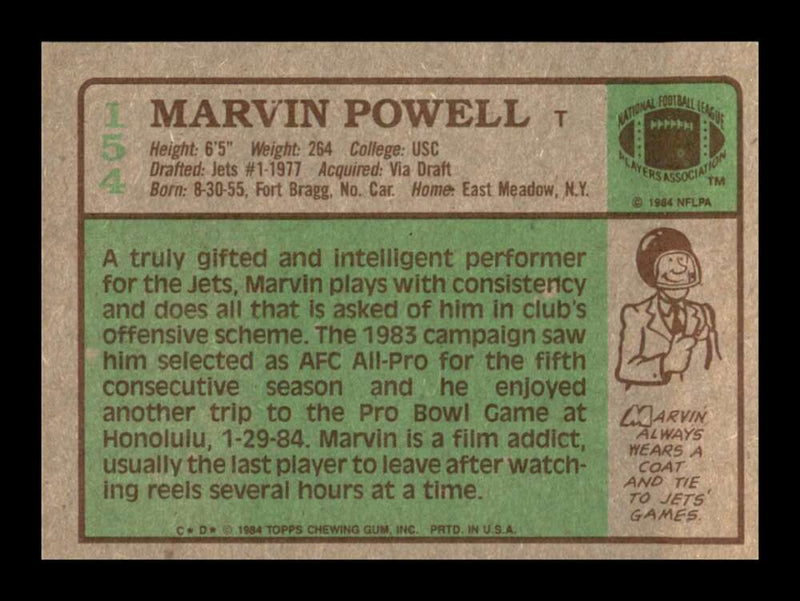 Load image into Gallery viewer, 1984 Topps Marvin Powell #154 New York Jets Image 2
