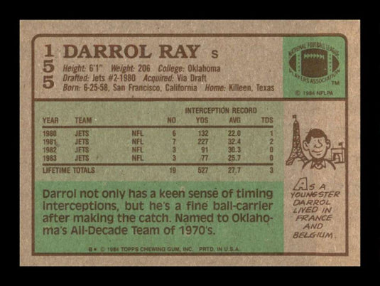 1984 Topps Darrol Ray