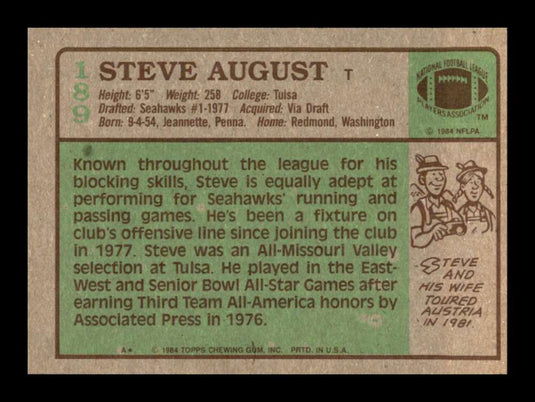 1984 Topps Steve August 