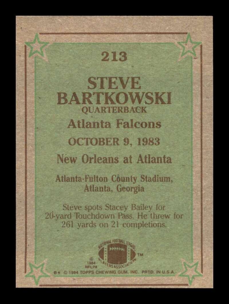 Load image into Gallery viewer, 1984 Topps Steve Bartkowski #213 Atlanta Falcons Image 2
