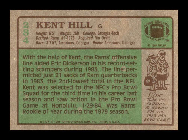 Load image into Gallery viewer, 1984 Topps Kent Hill #284 Los Angeles Rams Image 2
