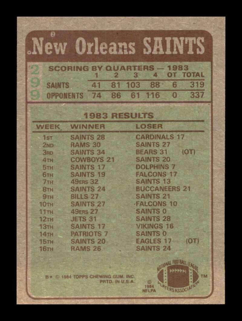 Load image into Gallery viewer, 1984 Topps George Rogers #299 New Orleans Saints Image 2
