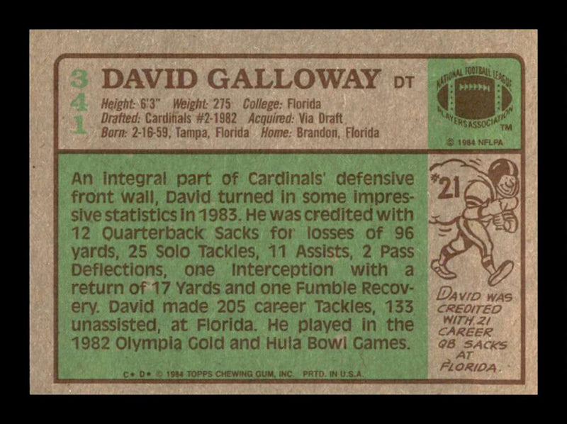 Load image into Gallery viewer, 1984 Topps David Galloway #341 St. Louis Cardinals Image 2
