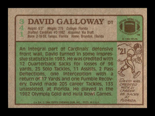 1984 Topps David Galloway 