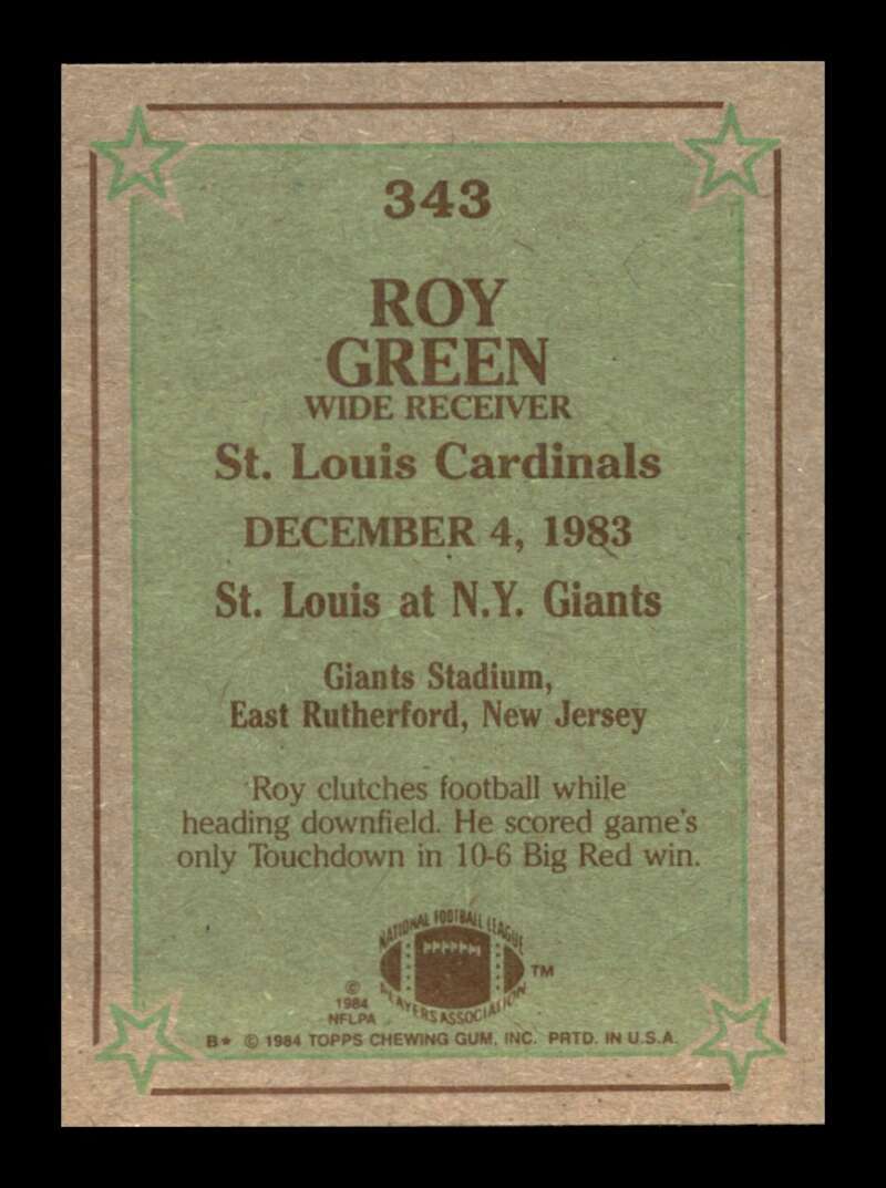 Load image into Gallery viewer, 1984 Topps Roy Green #343 St. Louis Cardinals Image 2
