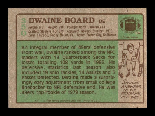 1984 Topps Dwaine Board 