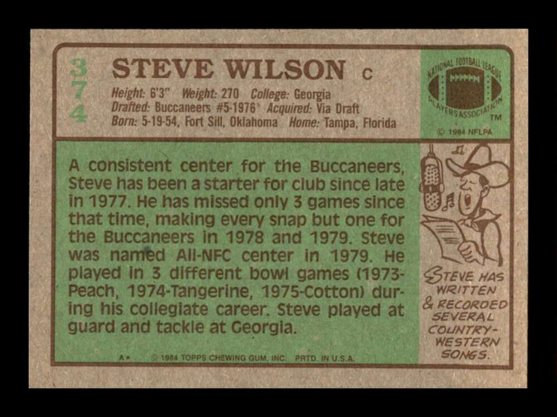 Load image into Gallery viewer, 1984 Topps Steve Wilson #374 Tampa Bay Buccaneers Image 2
