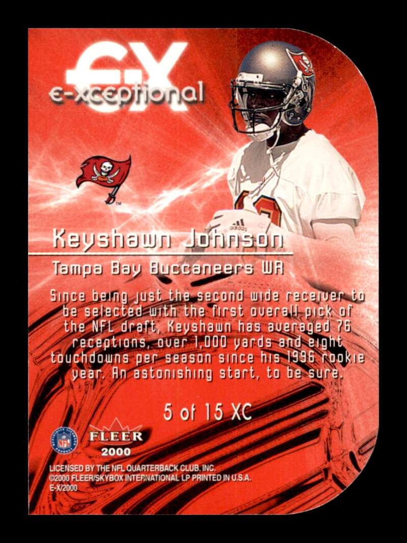 Load image into Gallery viewer, 2000 Fleer E-X E-Xceptional Red Keyshawn Johnson #5 Tampa Bay Buccaneers Image 2
