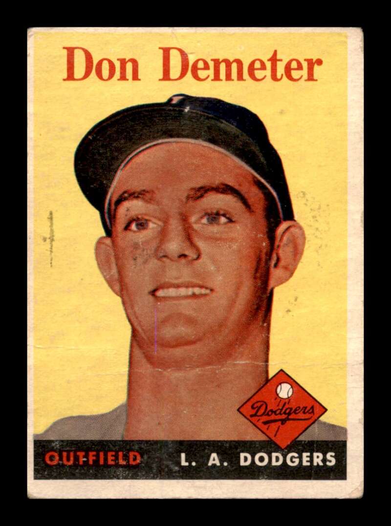 Load image into Gallery viewer, 1958 Topps Don Demeter #244 Los Angeles Dodgers Rookie RC Low Grade Filler  Image 1
