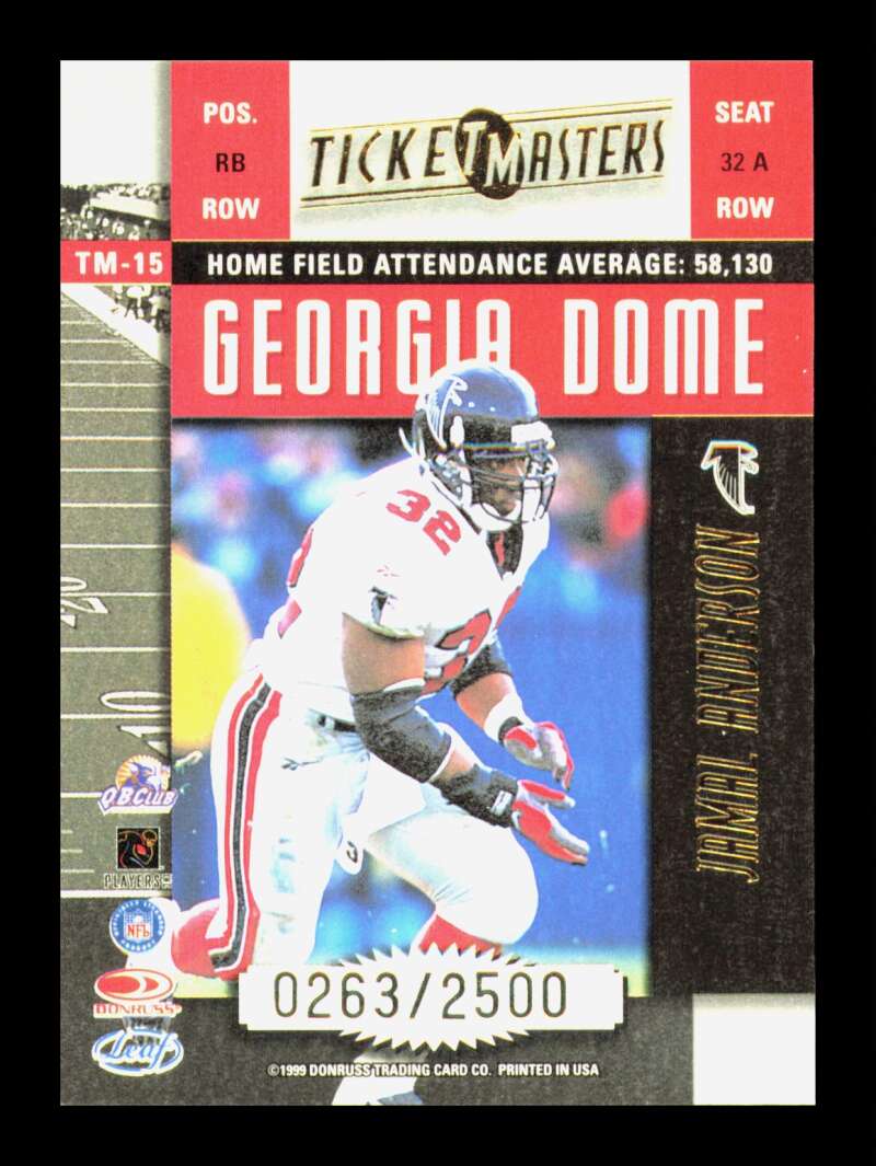 Load image into Gallery viewer, 1999 Leaf Rookies &amp; Stars Ticket Masters Jamal Anderson Chris Chandler #TM-15 Atlanta Falcons /2500  Image 2
