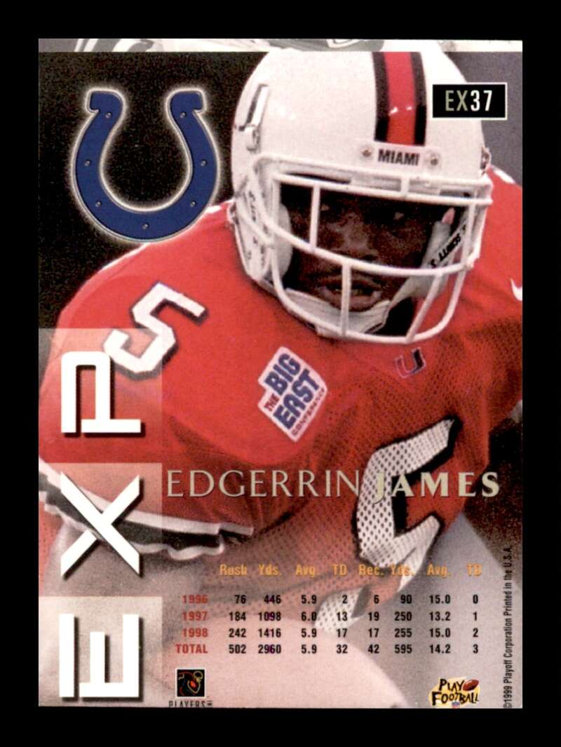 Load image into Gallery viewer, 1999 Playoff Prestige EXP Edgerrin James #EX37 Indianapolis Colts Rookie RC  Image 2
