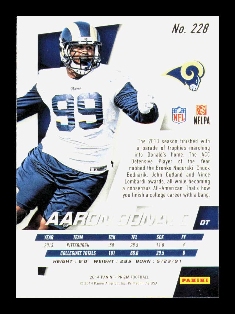 Load image into Gallery viewer, 2014 Panini Prizm Aaron Donald #228 St. Louis Rams Rookie RC  Image 2
