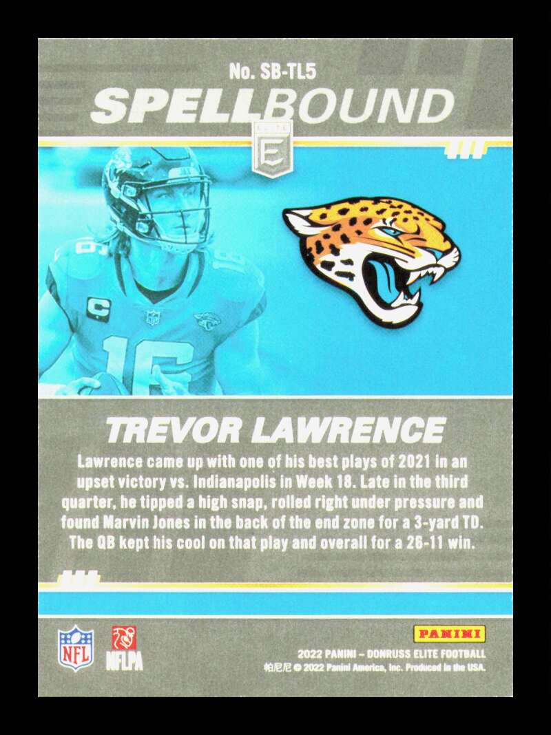 Load image into Gallery viewer, 2022 Donruss Elite Spellbound Green Trevor Lawrence #SB-TL5 Jacksonville Jaguars  Image 2
