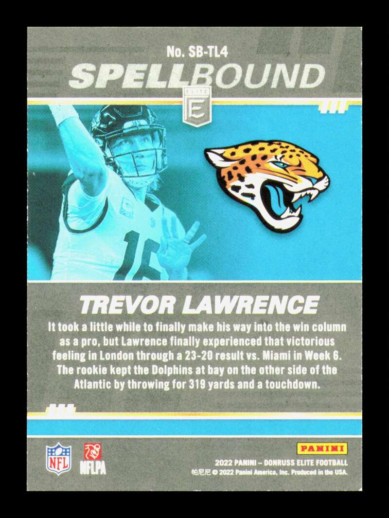 Load image into Gallery viewer, 2022 Donruss Elite Spellbound Green Trevor Lawrence #SB-TL4 Jacksonville Jaguars  Image 2
