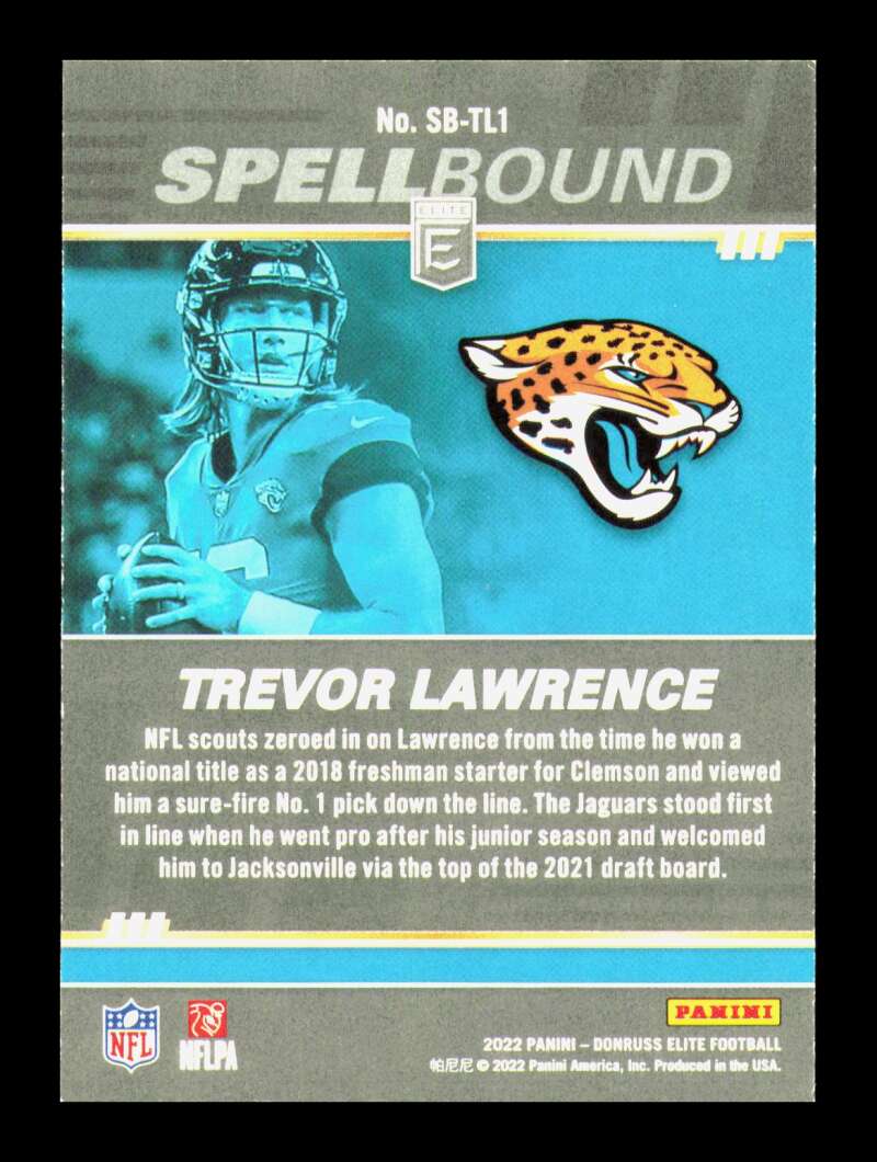 Load image into Gallery viewer, 2022 Donruss Elite Spellbound Green Trevor Lawrence #SB-TL1 Jacksonville Jaguars  Image 2
