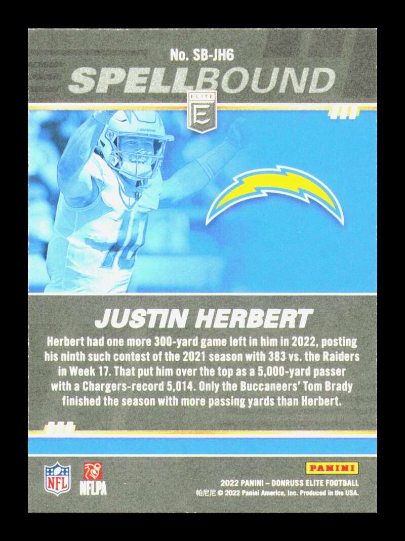 Load image into Gallery viewer, 2022 Donruss Elite Spellbound Pink Justin Herbert #SB-JH6 Los Angeles Chargers  Image 2
