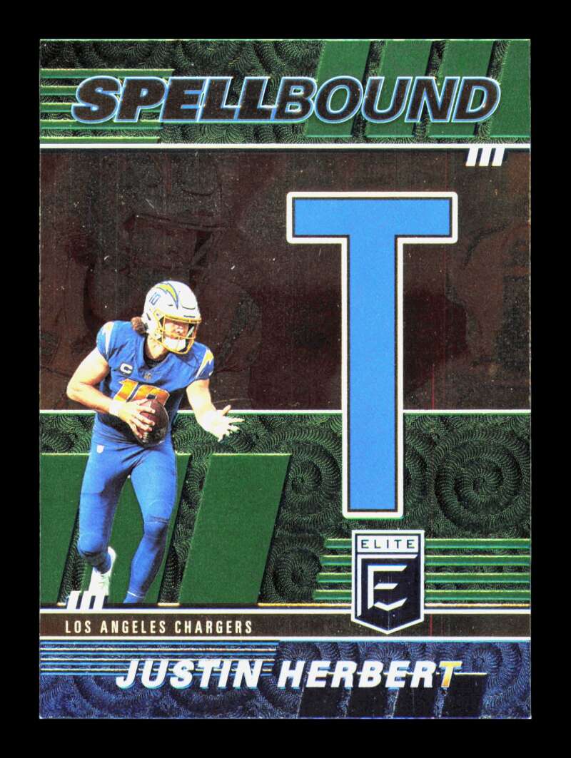 Load image into Gallery viewer, 2022 Donruss Elite Spellbound Green Justin Herbert #SB-JH7 Los Angeles Chargers  Image 1
