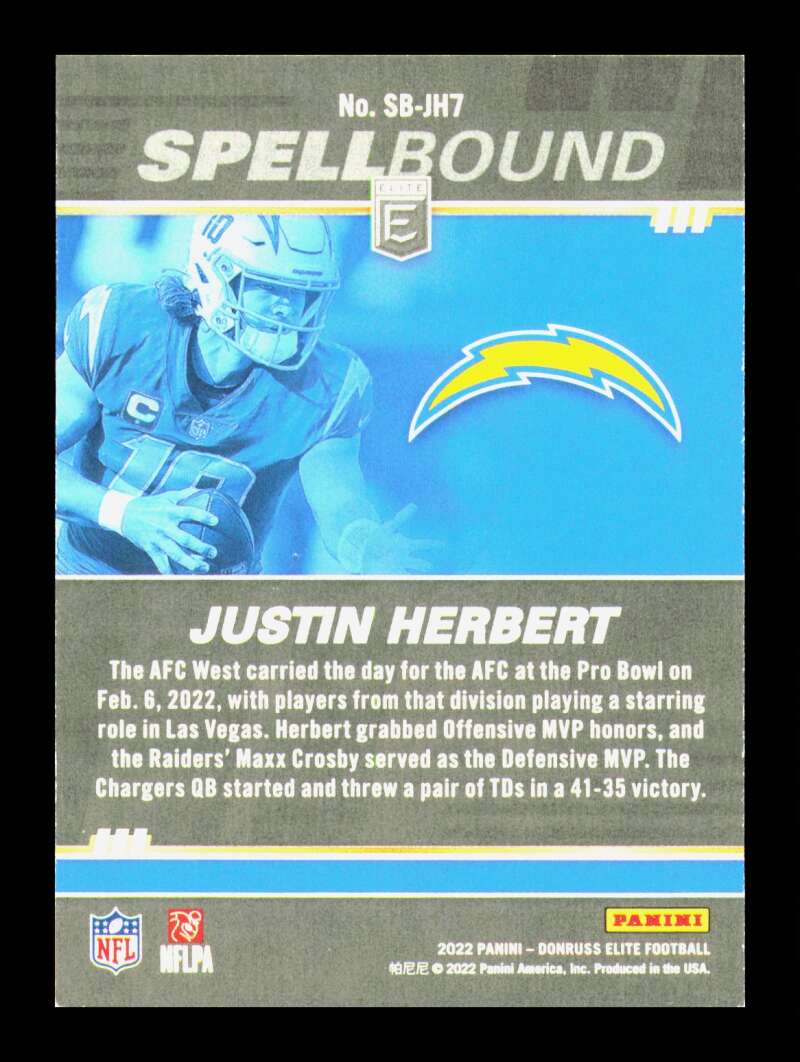 Load image into Gallery viewer, 2022 Donruss Elite Spellbound Green Justin Herbert #SB-JH7 Los Angeles Chargers  Image 2
