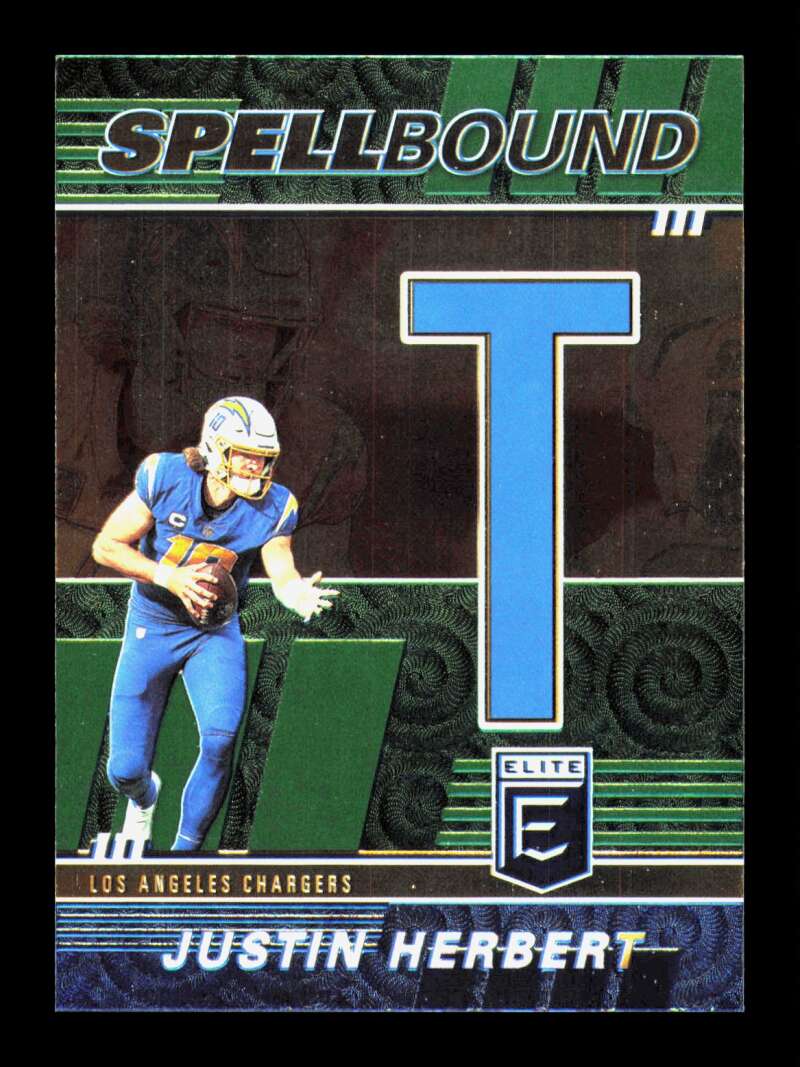 Load image into Gallery viewer, 2022 Donruss Elite Spellbound Green Justin Herbert #SB-JH7 Los Angeles Chargers  Image 1
