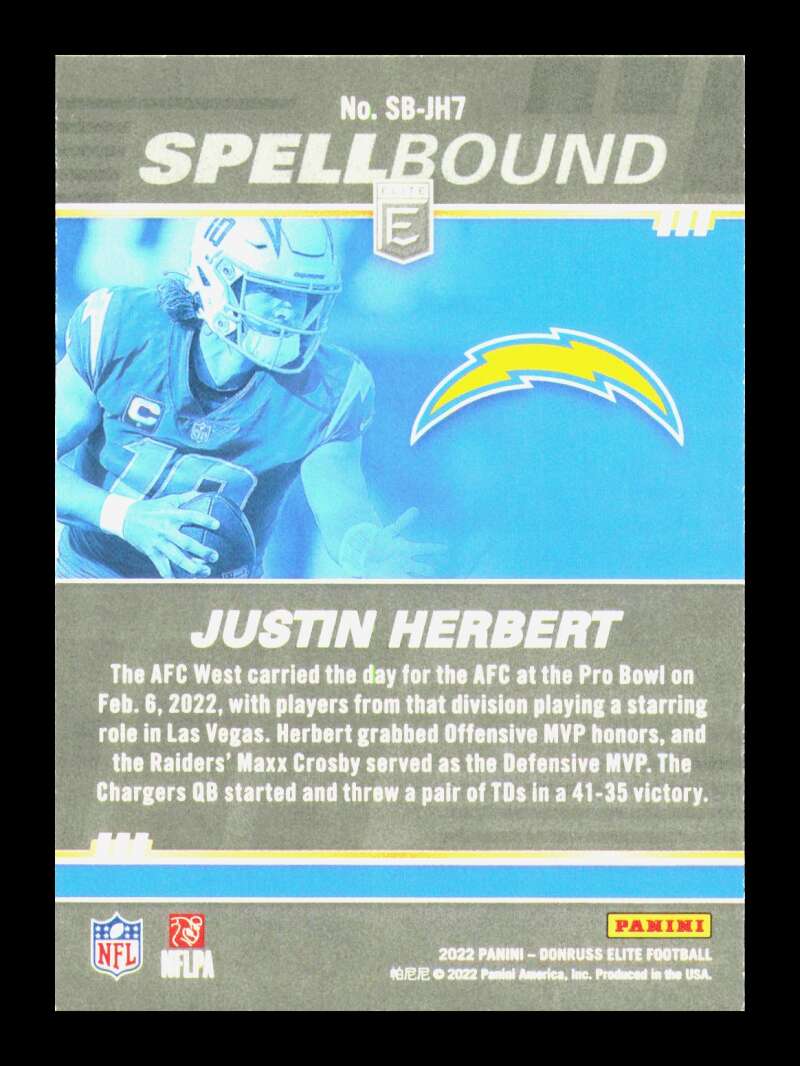 Load image into Gallery viewer, 2022 Donruss Elite Spellbound Green Justin Herbert #SB-JH7 Los Angeles Chargers  Image 2
