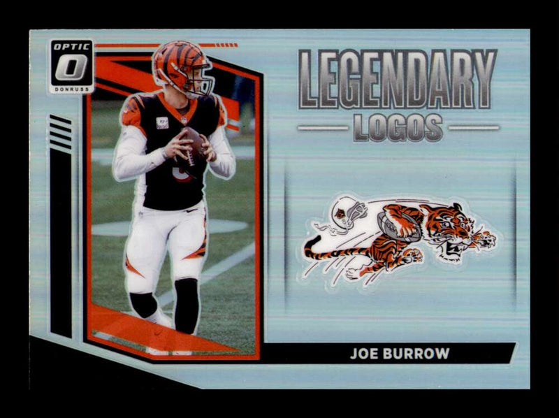 Load image into Gallery viewer, 2021 Donruss Optic Legendary Logos Silver Prizm Holo Joe Burrow #LL-3 Cincinnati Bengals  Image 1
