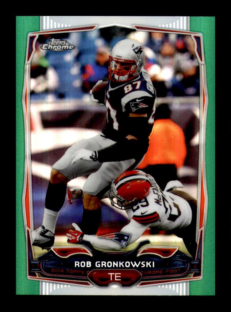 Load image into Gallery viewer, 2014 Topps Chrome Green Refractor Rob Gronkowski #82 New England Patriots  Image 1
