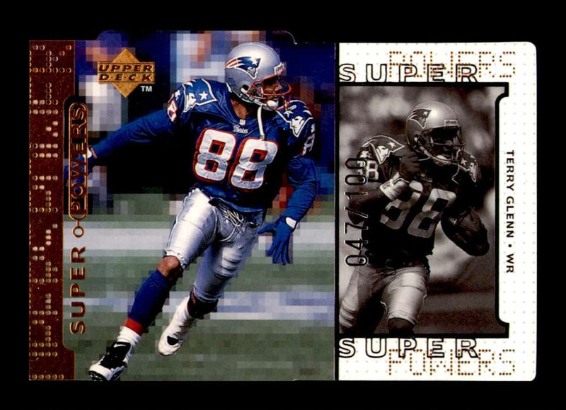 Load image into Gallery viewer, 1998 Upper Deck Super Powers Die Cut Bronze Terry Glenn #S19 New England Patriots /100  Image 1
