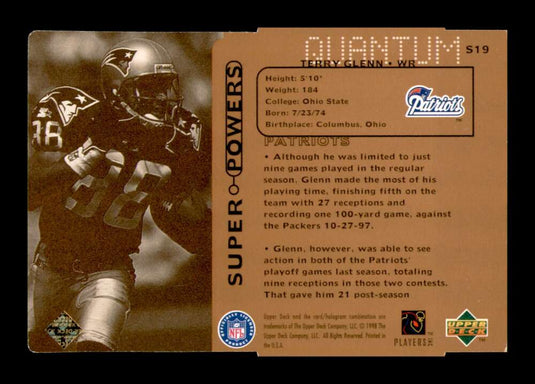 1998 Upper Deck Super Powers Die Cut Bronze Terry Glenn 