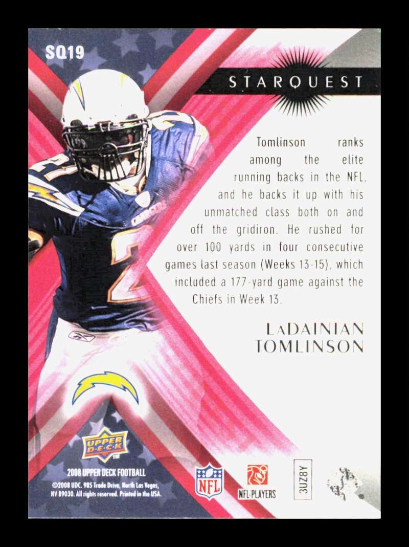 Load image into Gallery viewer, 2008 Upper Deck Star Quest Rainbow Red LaDainian Tomlinson #SQ19 San Diego Chargers  Image 2
