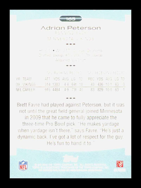 2010 Topps Platinum Adrian Peterson 